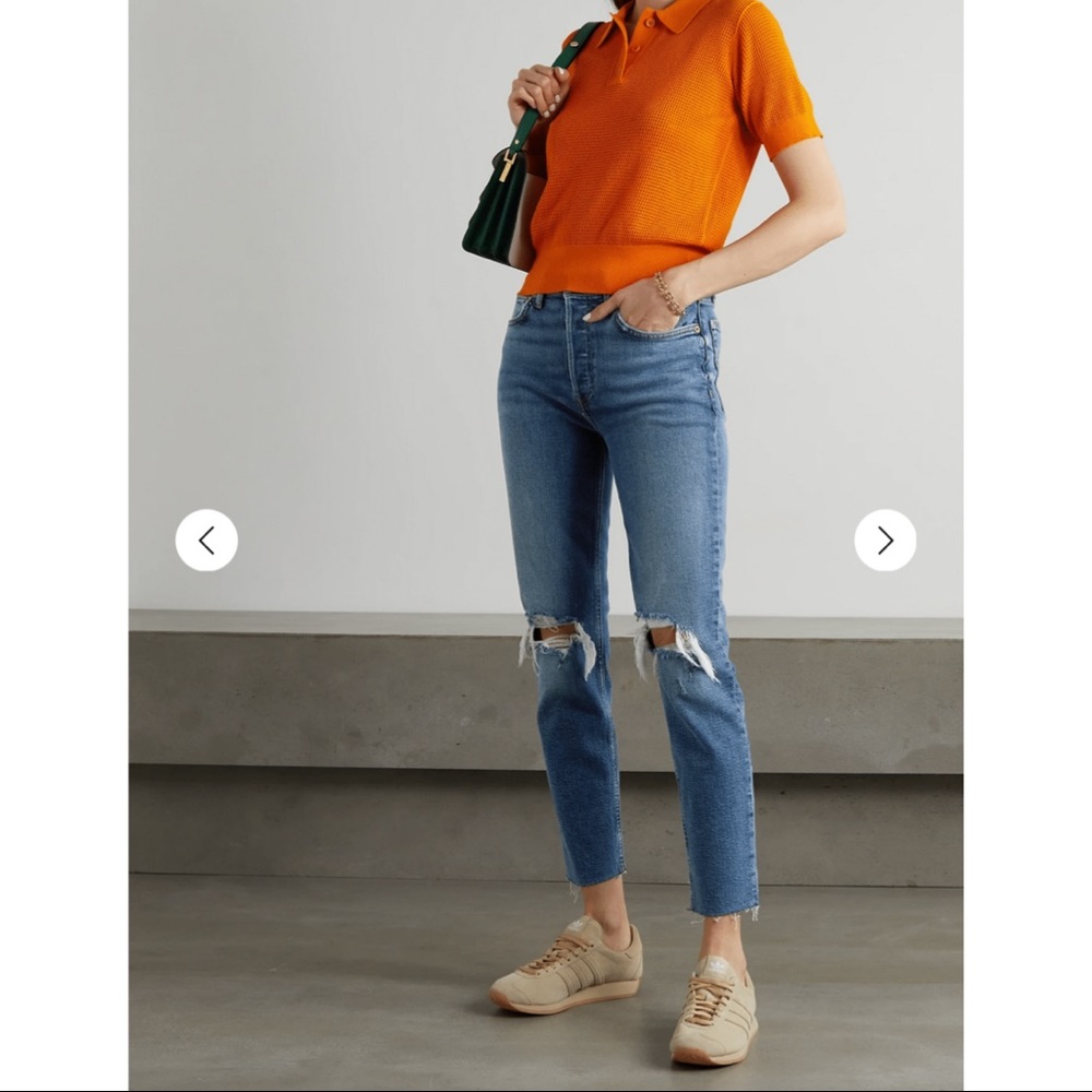 RE/DONE 90’s High Rise Ankle Crop Jeans 27 Mid Denim